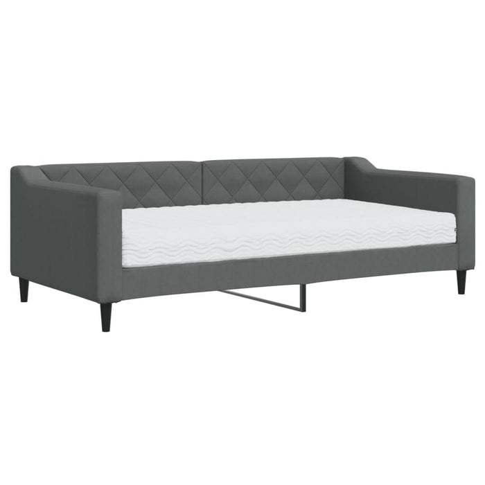 Pat de zi cu saltea, gri închis, 90x190 cm, textil - WALTI WALTI