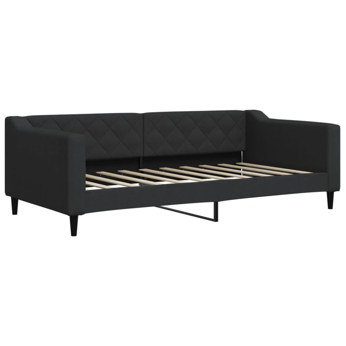 Pat de zi cu saltea, negru, 90x190 cm, textil - WALTI WALTI