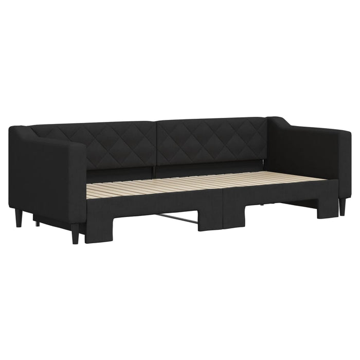 Pat de zi cu extensie, negru, 80x200 cm, textil - WALTI WALTI