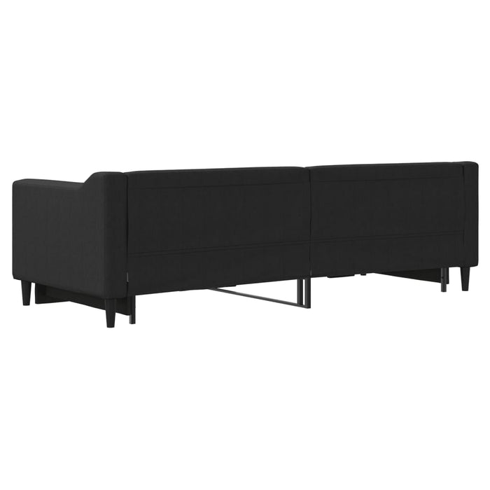 Pat de zi cu extensie, negru, 80x200 cm, textil - WALTI WALTI