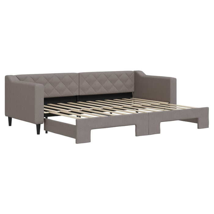 Pat de zi cu extensie, gri taupe, 80x200 cm, textil - WALTI WALTI
