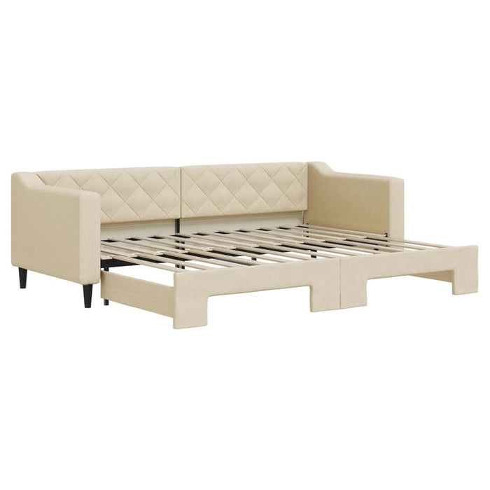 Pat de zi cu extensie, crem, 80x200 cm, textil - WALTI WALTI