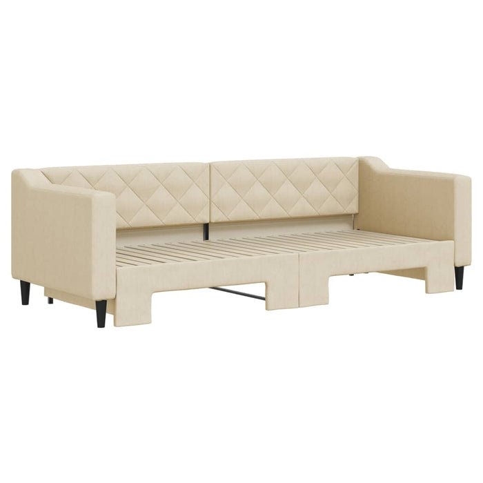 Pat de zi cu extensie, crem, 80x200 cm, textil - WALTI WALTI