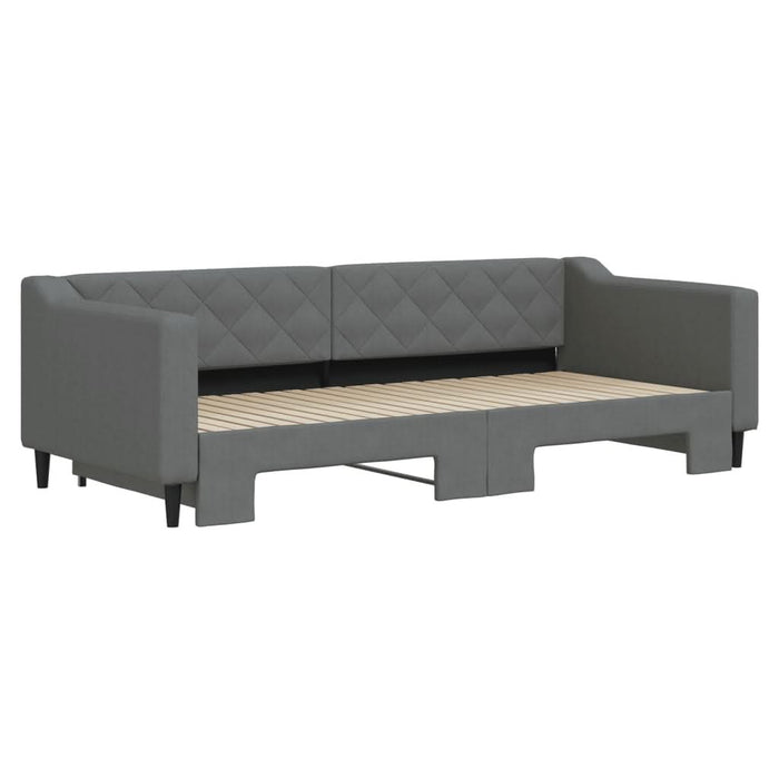 Pat de zi cu extensie, gri închis, 90x200 cm, textil - WALTI WALTI