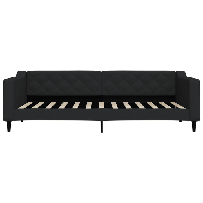 Pat de zi cu extensie, negru, 90x200 cm, textil - WALTI WALTI