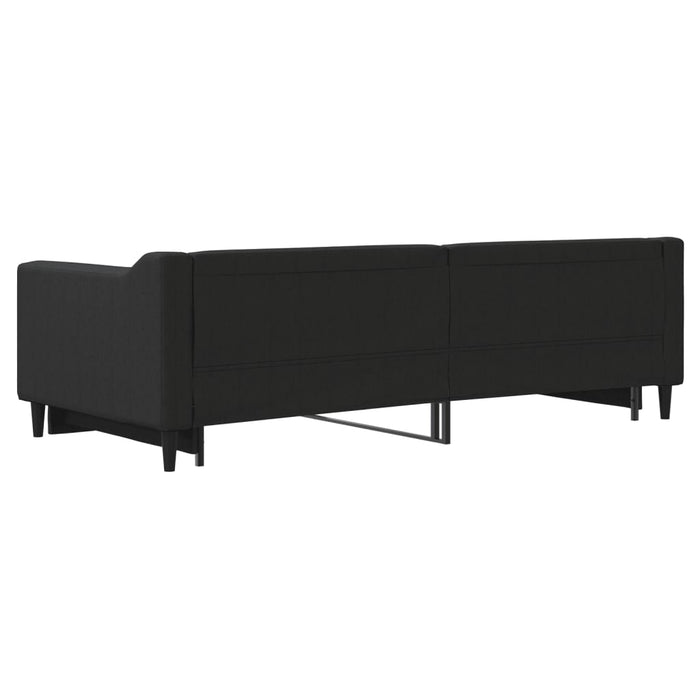 Pat de zi cu extensie, negru, 90x200 cm, textil - WALTI WALTI