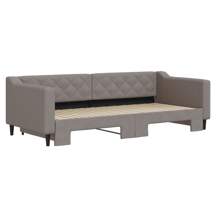 Pat de zi cu extensie, gri taupe, 90x200 cm, textil - WALTI WALTI