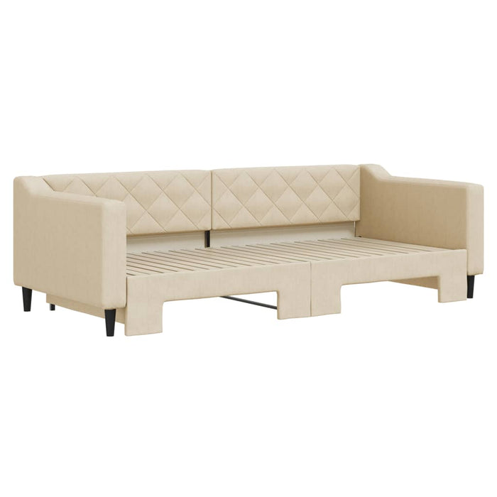 Pat de zi cu extensie, crem, 90x200 cm, textil - WALTI WALTI