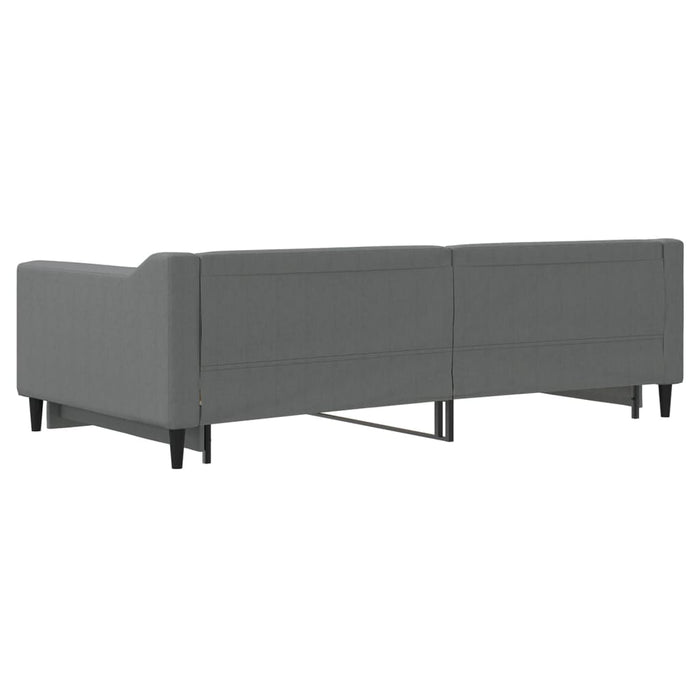 Pat de zi cu extensie, gri închis, 100x200 cm, textil - WALTI WALTI