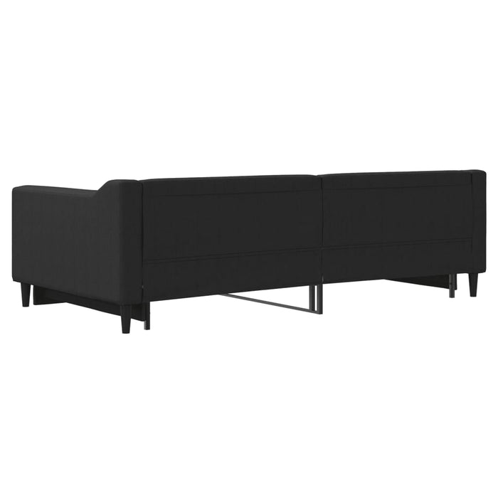 Pat de zi cu extensie, negru, 100x200 cm, textil - WALTI WALTI