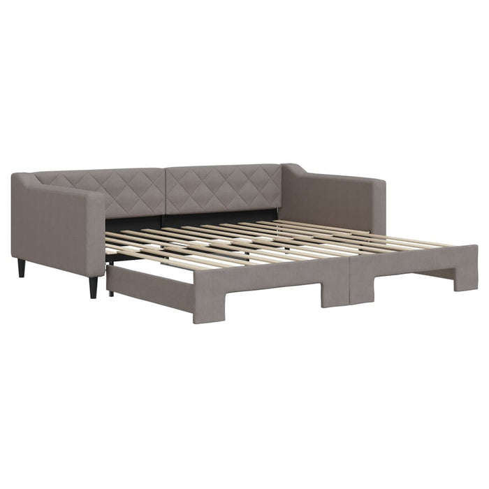 Pat de zi cu extensie, gri taupe, 100x200 cm, textil - WALTI WALTI