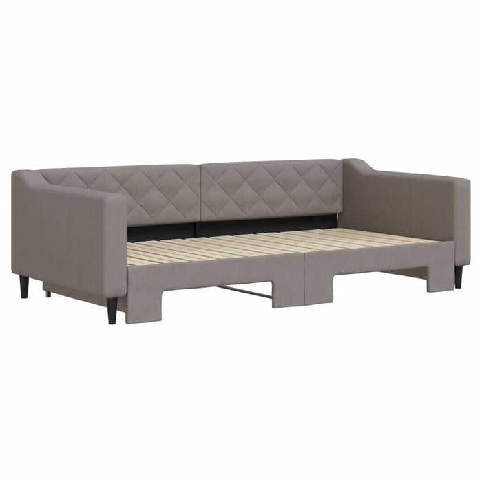 Pat de zi cu extensie, gri taupe, 100x200 cm, textil - WALTI WALTI