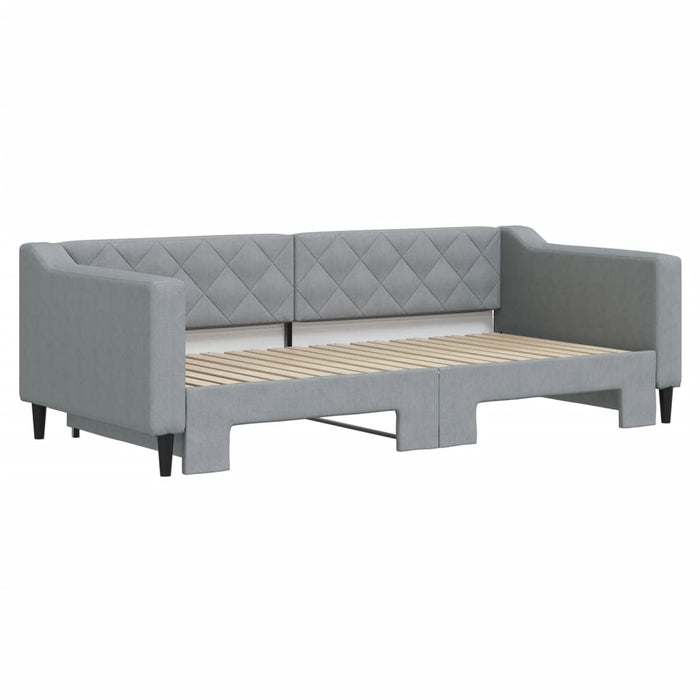 Pat de zi cu extensie, gri deschis, 90x190 cm, textil WALTI