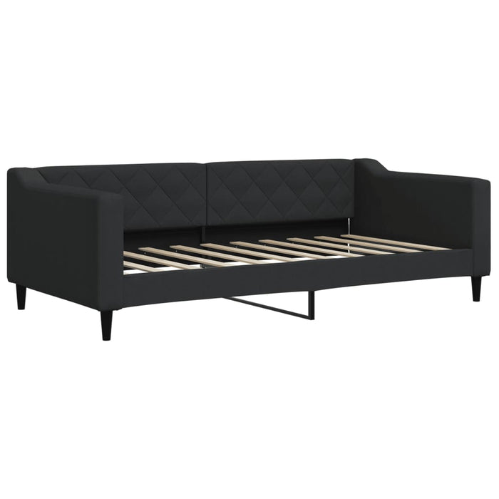 Pat de zi cu extensie, negru, 90x190 cm, textil - WALTI WALTI