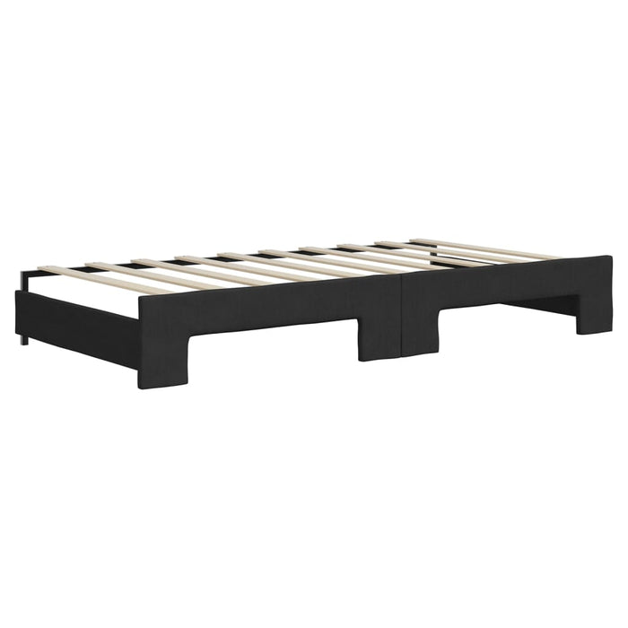 Pat de zi cu extensie, negru, 90x190 cm, textil - WALTI WALTI