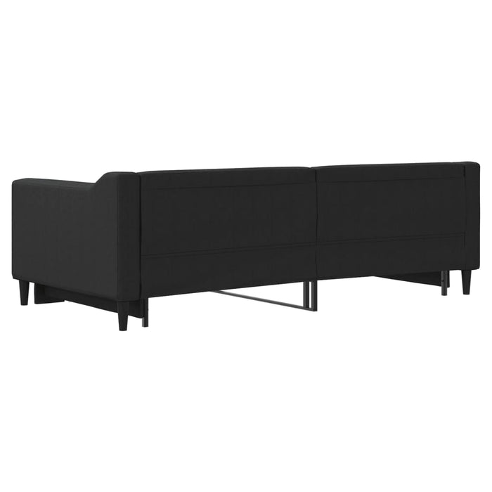 Pat de zi cu extensie, negru, 90x190 cm, textil - WALTI WALTI