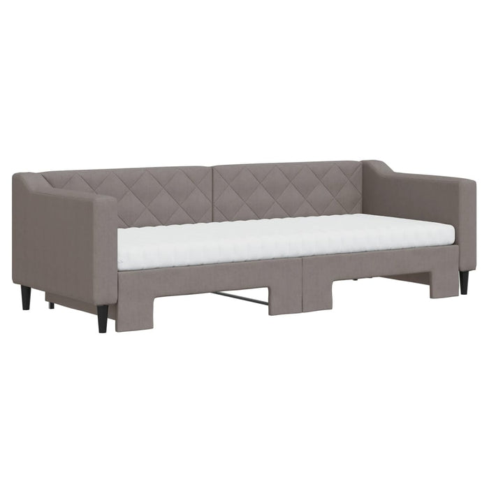 Pat de zi cu extensie și saltele, gri taupe, 80x200 cm, textil - WALTI WALTI