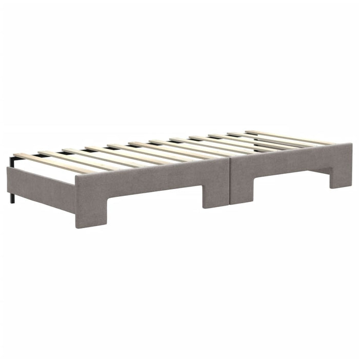 Pat de zi cu extensie și saltele, gri taupe, 80x200 cm, textil - WALTI WALTI