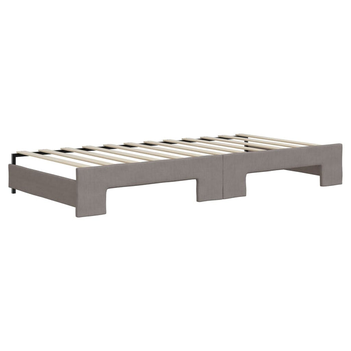 Pat de zi cu extensie și saltele, gri taupe, 90x200 cm, textil - WALTI WALTI
