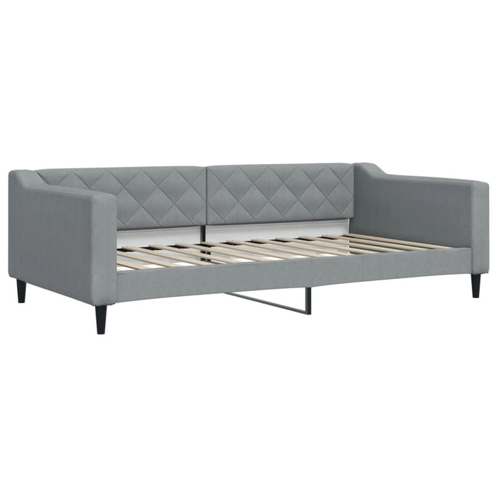 Pat de zi cu extensie și saltele, gri deschis 100x200 cm textil - WALTI WALTI