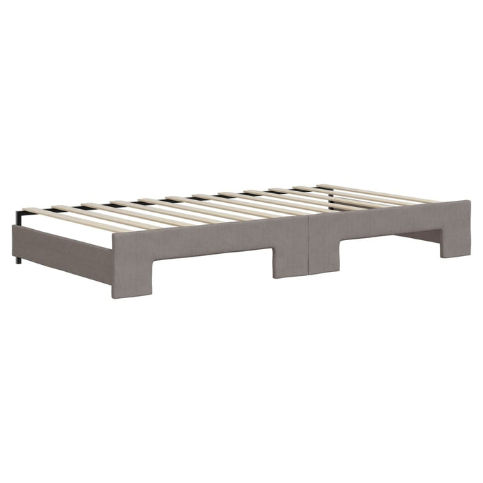 Pat de zi cu extensie și saltele, gri taupe, 100x200 cm, textil - WALTI WALTI