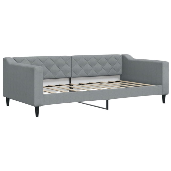 Pat de zi cu extensie și saltele, gri deschis 90x190 cm textil - WALTI WALTI