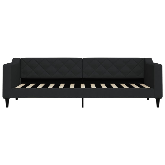 Pat de zi cu extensie și sertare, negru, 80x200 cm, textil - WALTI WALTI