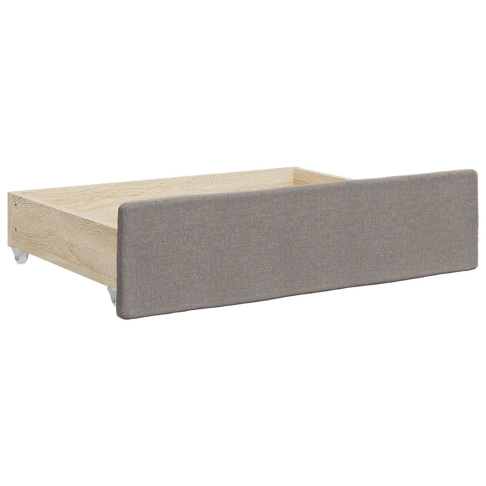 Pat de zi cu extensie și sertare, gri taupe, 80x200 cm, textil - WALTI WALTI