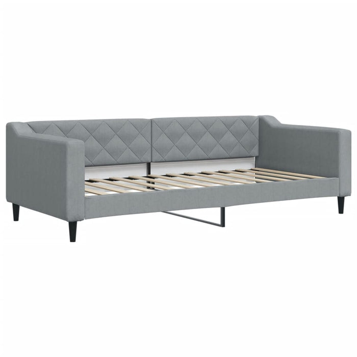 Pat de zi cu extensie și sertare, gri deschis, 90x200 cm textil - WALTI WALTI