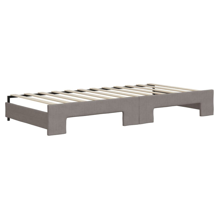 Pat de zi cu extensie și sertare, gri taupe, 90x200 cm, textil - WALTI WALTI