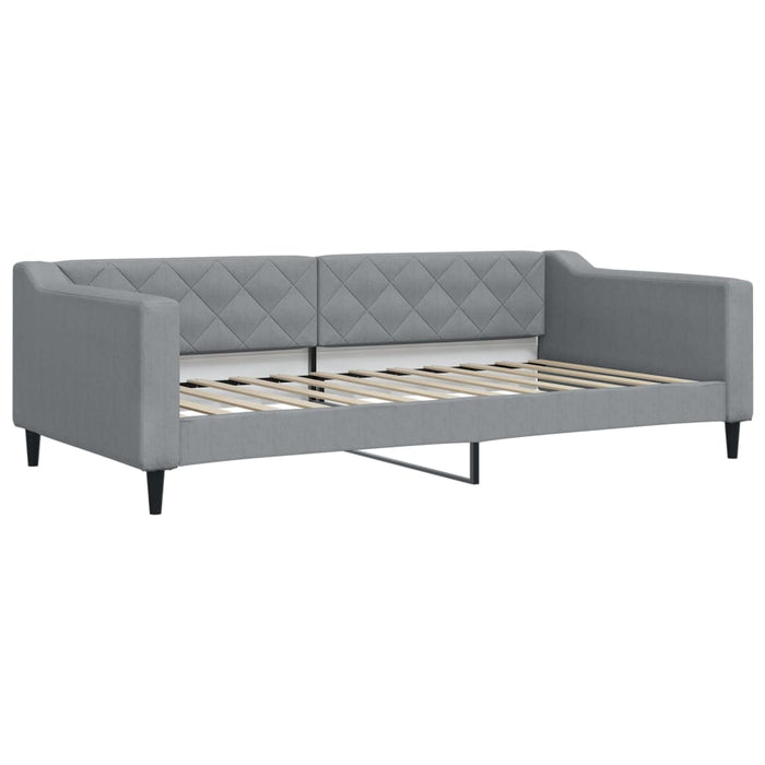 Pat de zi cu extensie și sertare, gri deschis 100x200 cm textil - WALTI WALTI