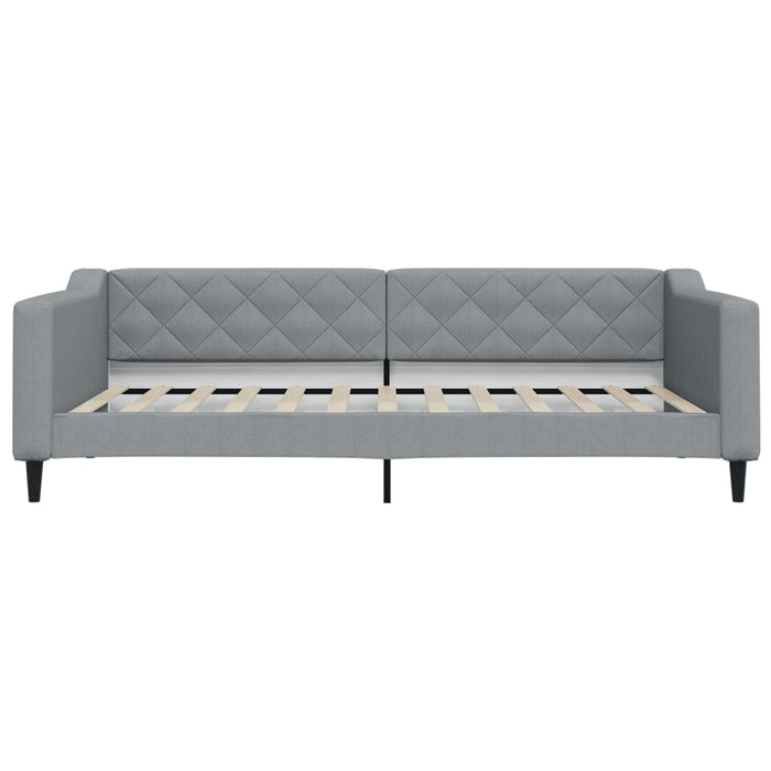 Pat de zi cu extensie și sertare, gri deschis 100x200 cm textil - WALTI WALTI