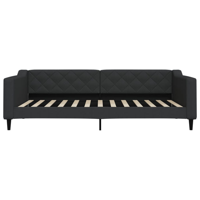 Pat de zi cu extensie și sertare, negru, 100x200 cm, textil - WALTI WALTI
