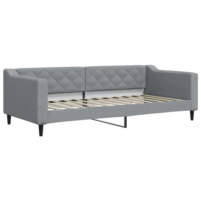 Pat de zi cu extensie și sertare, gri deschis, 90x200 cm textil - WALTI WALTI