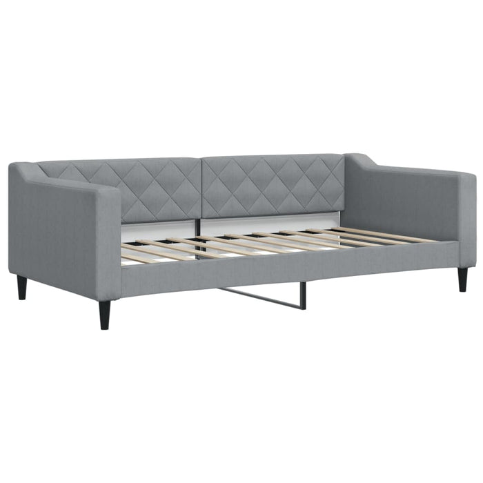 Pat de zi cu extensie și sertare, gri deschis, 90x190cm, textil - WALTI WALTI