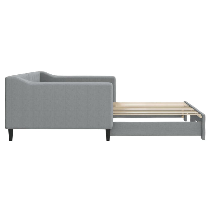 Pat de zi cu extensie, gri deschis, 100x190 cm, textil - WALTI WALTI