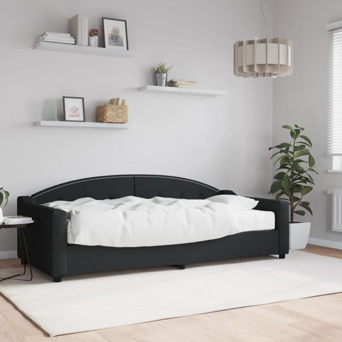 Pat de zi cu saltea, negru, 90x200 cm, textil - WALTI WALTI