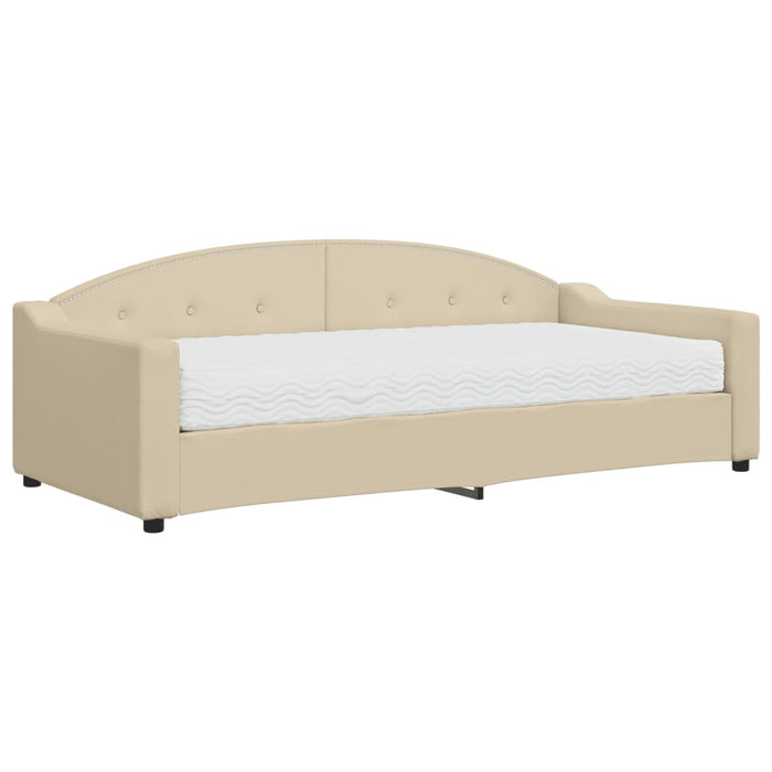 Pat de zi cu saltea, crem, 90x200 cm, textil - WALTI WALTI