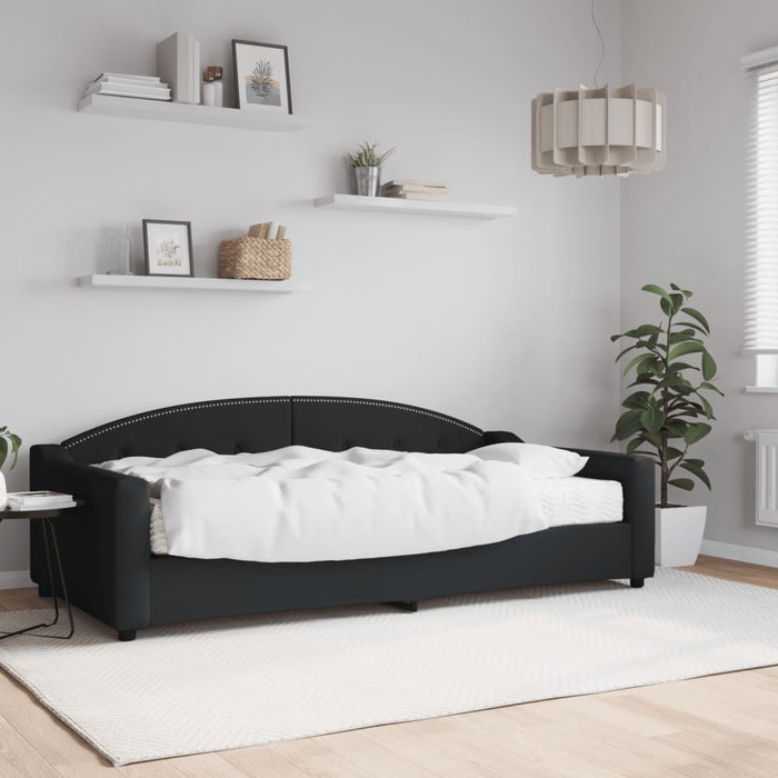 Pat de zi cu saltea, negru, 100x200 cm, textil - WALTI WALTI