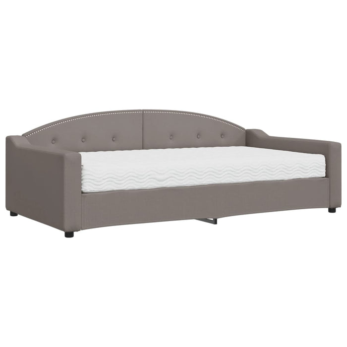 Pat de zi cu saltea, gri taupe, 100x200 cm, textil - WALTI WALTI