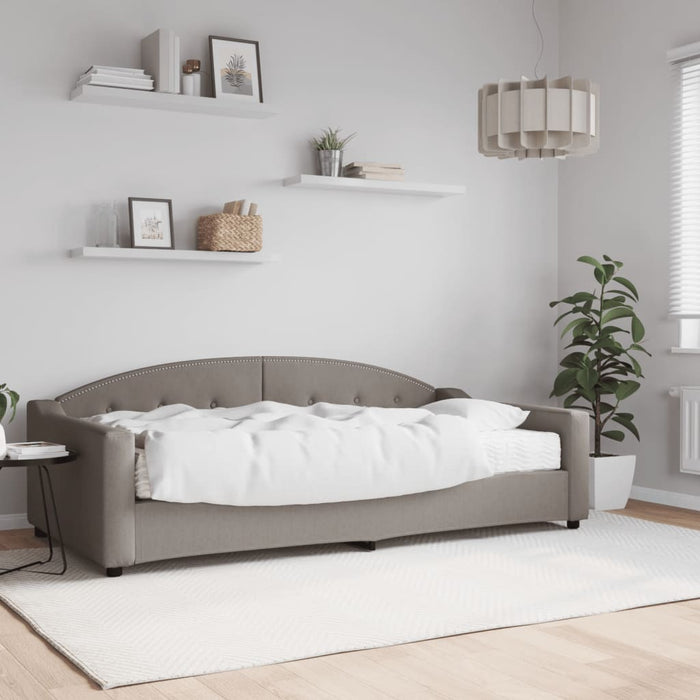 Pat de zi cu saltea, gri taupe, 100x200 cm, textil - WALTI WALTI