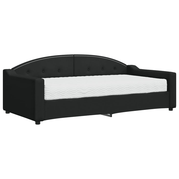 Pat de zi cu saltea, negru, 90x190 cm, textil - WALTI WALTI