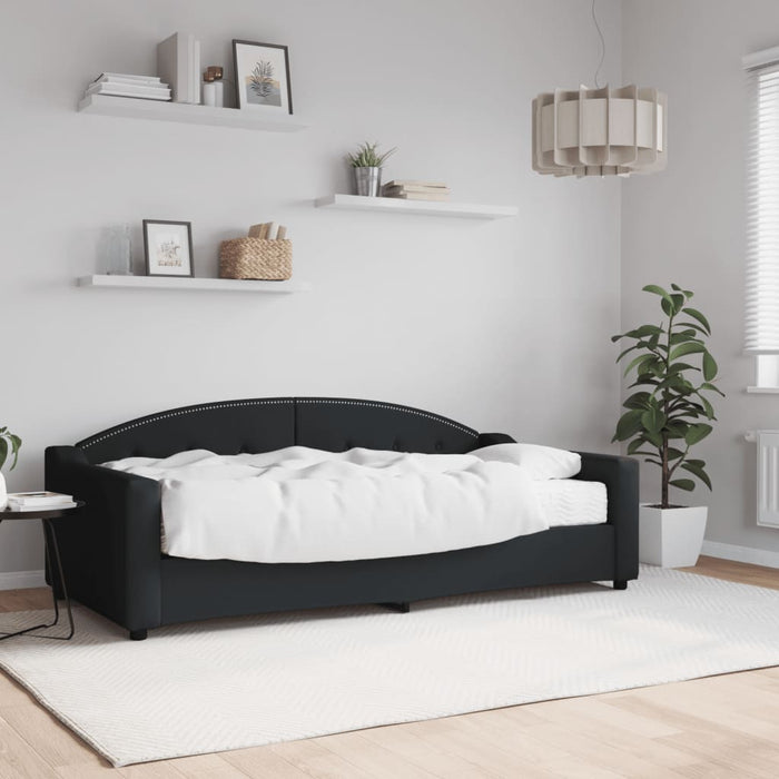 Pat de zi cu saltea, negru, 90x190 cm, textil - WALTI WALTI