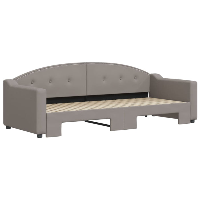 Pat de zi cu extensie, gri taupe, 80x200 cm, textil - WALTI WALTI