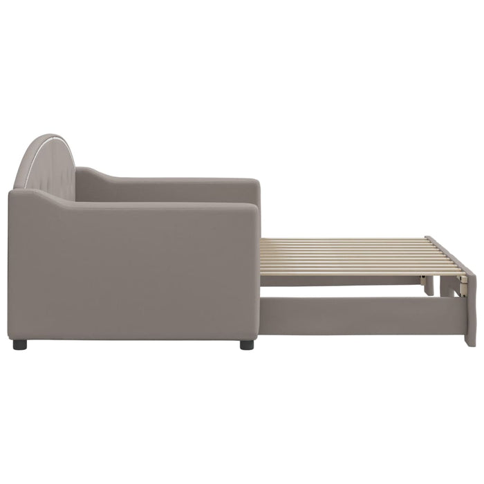 Pat de zi cu extensie, gri taupe, 80x200 cm, textil - WALTI WALTI