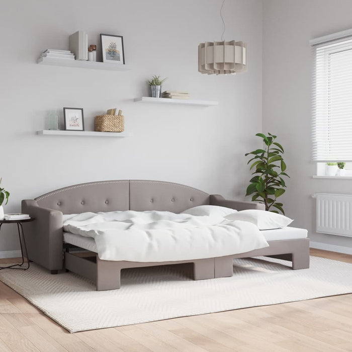 Pat de zi cu extensie, gri taupe, 80x200 cm, textil - WALTI WALTI