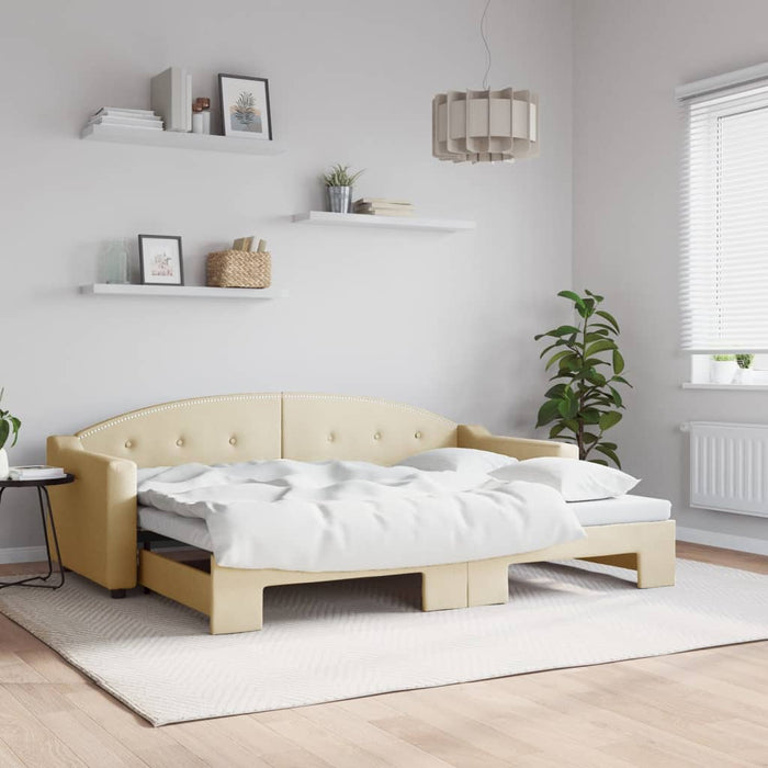 Pat de zi cu extensie, crem, 80x200 cm, textil WALTI