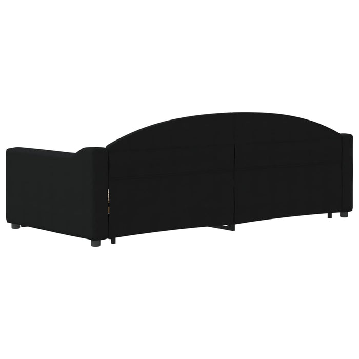 Pat de zi cu extensie, negru, 90x200 cm, textil - WALTI WALTI