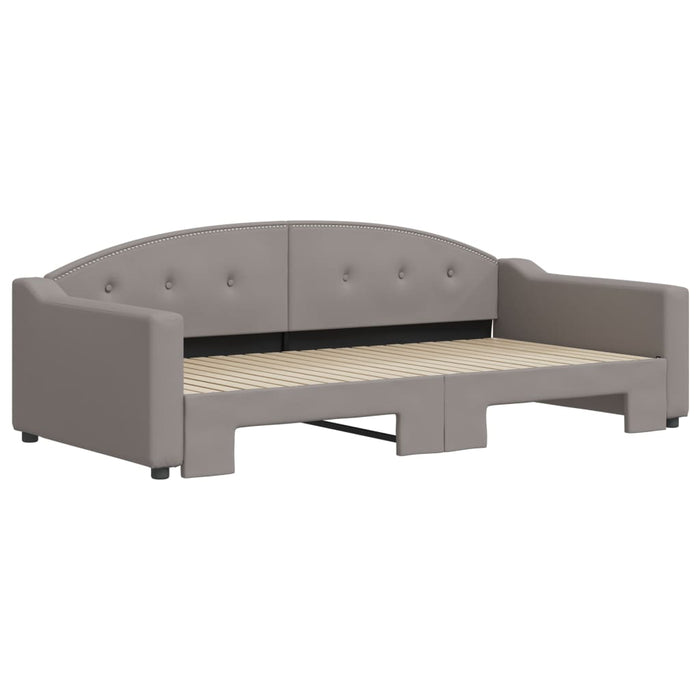 Pat de zi cu extensie, gri taupe, 100x200 cm, textil - WALTI WALTI