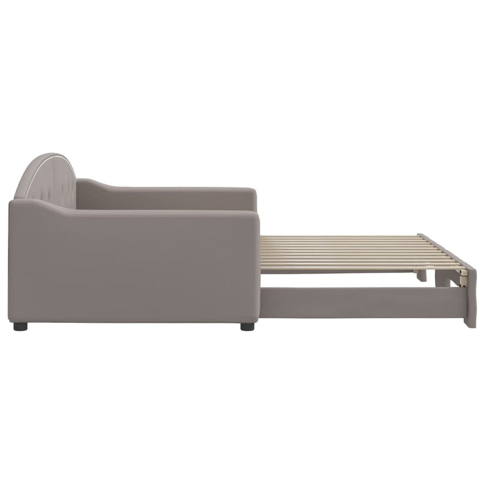 Pat de zi cu extensie, gri taupe, 100x200 cm, textil - WALTI WALTI